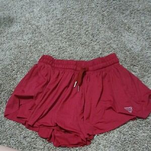 Red Athletic Shorts Lightweight Drawstring